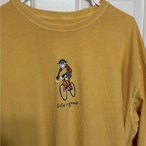 Life is Good Mens Yellow long sleeve Graphic Tee